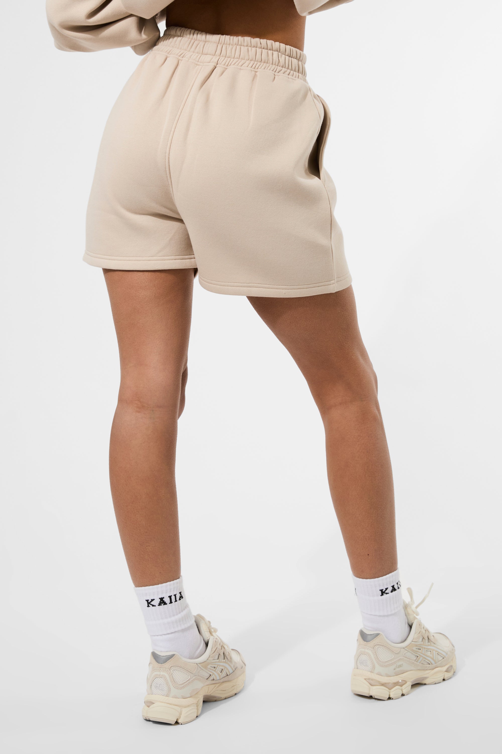 Kaiia Logo Sweat Shorts Truffle