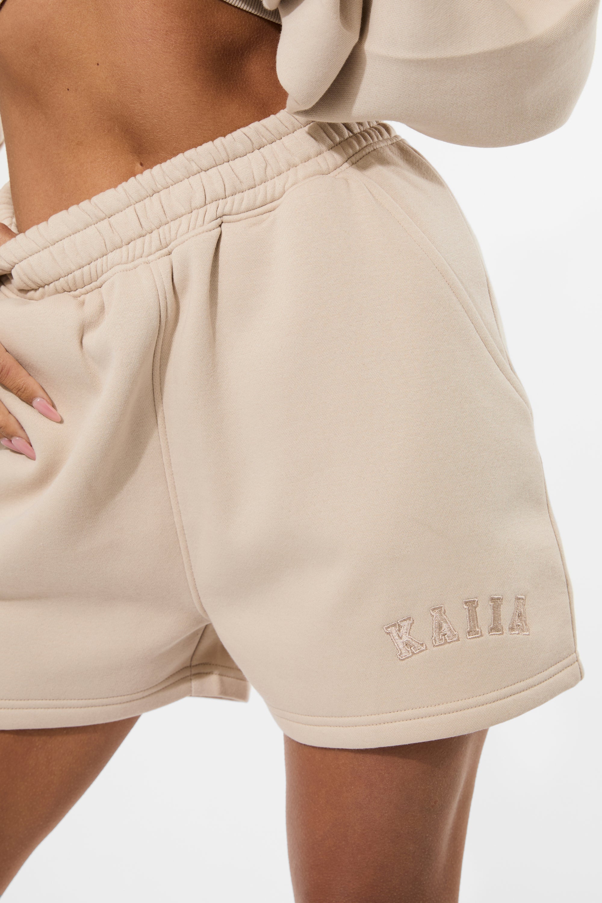 Kaiia Logo Sweat Shorts Truffle