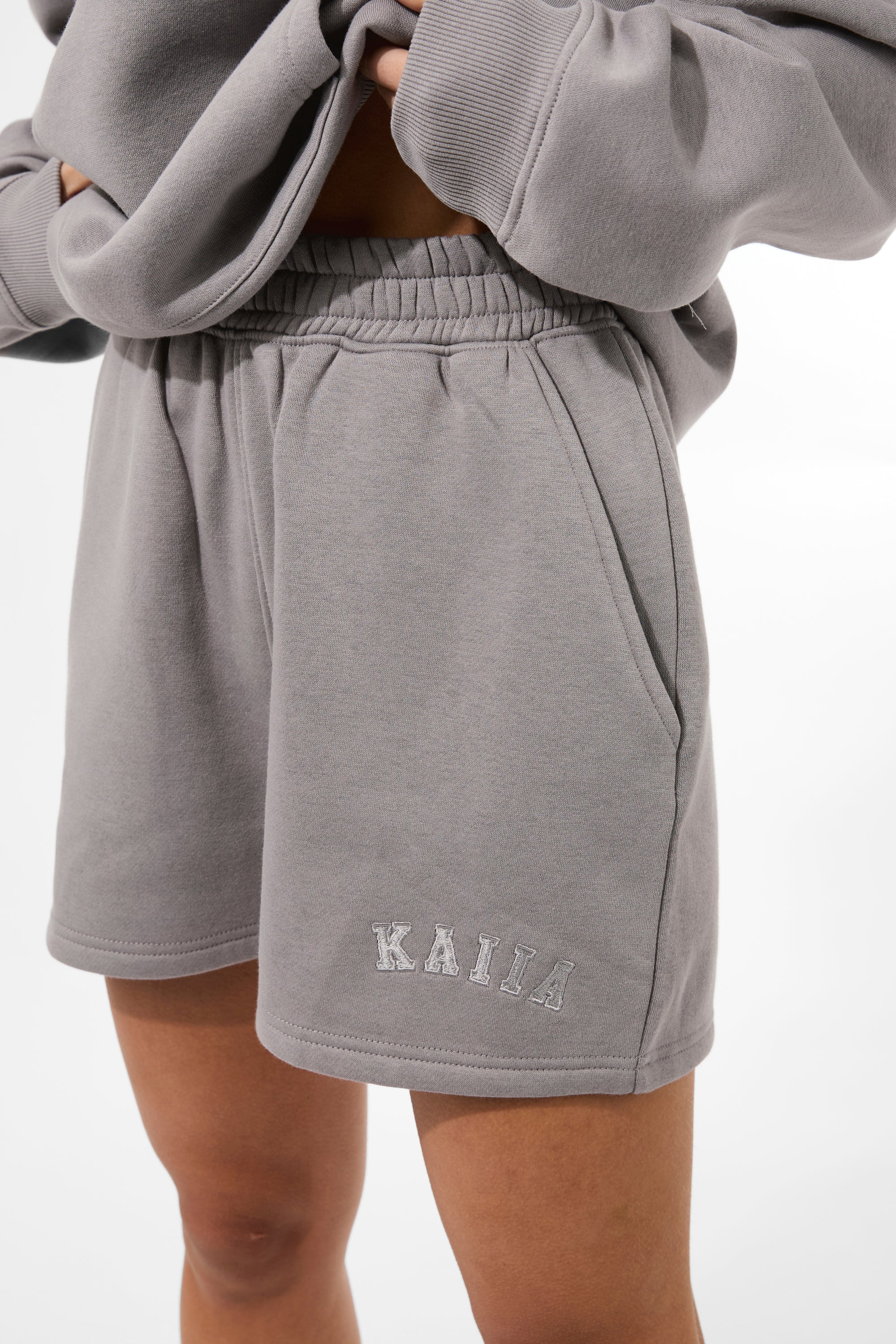 Kaiia Logo Sweat Shorts Dove Grey