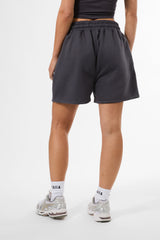 KAIIA LOGO RELAXED SWEAT SHORT DARK GREY