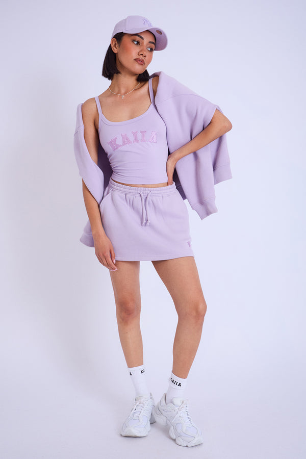 Kaiia Logo Mini Sweat Skirt Lilac