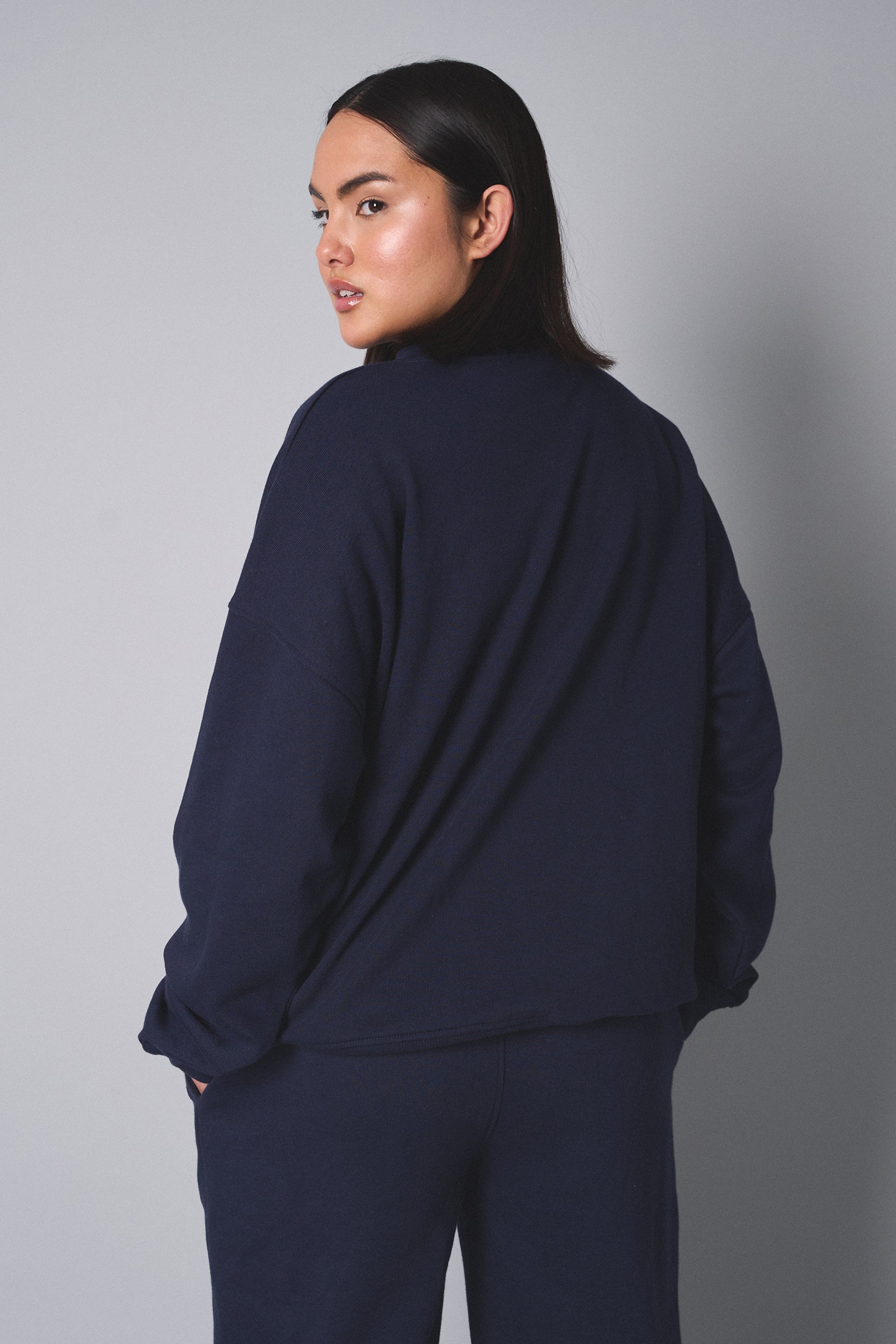 Kaiia Studio Oversized Sweatshirt Navy With Red