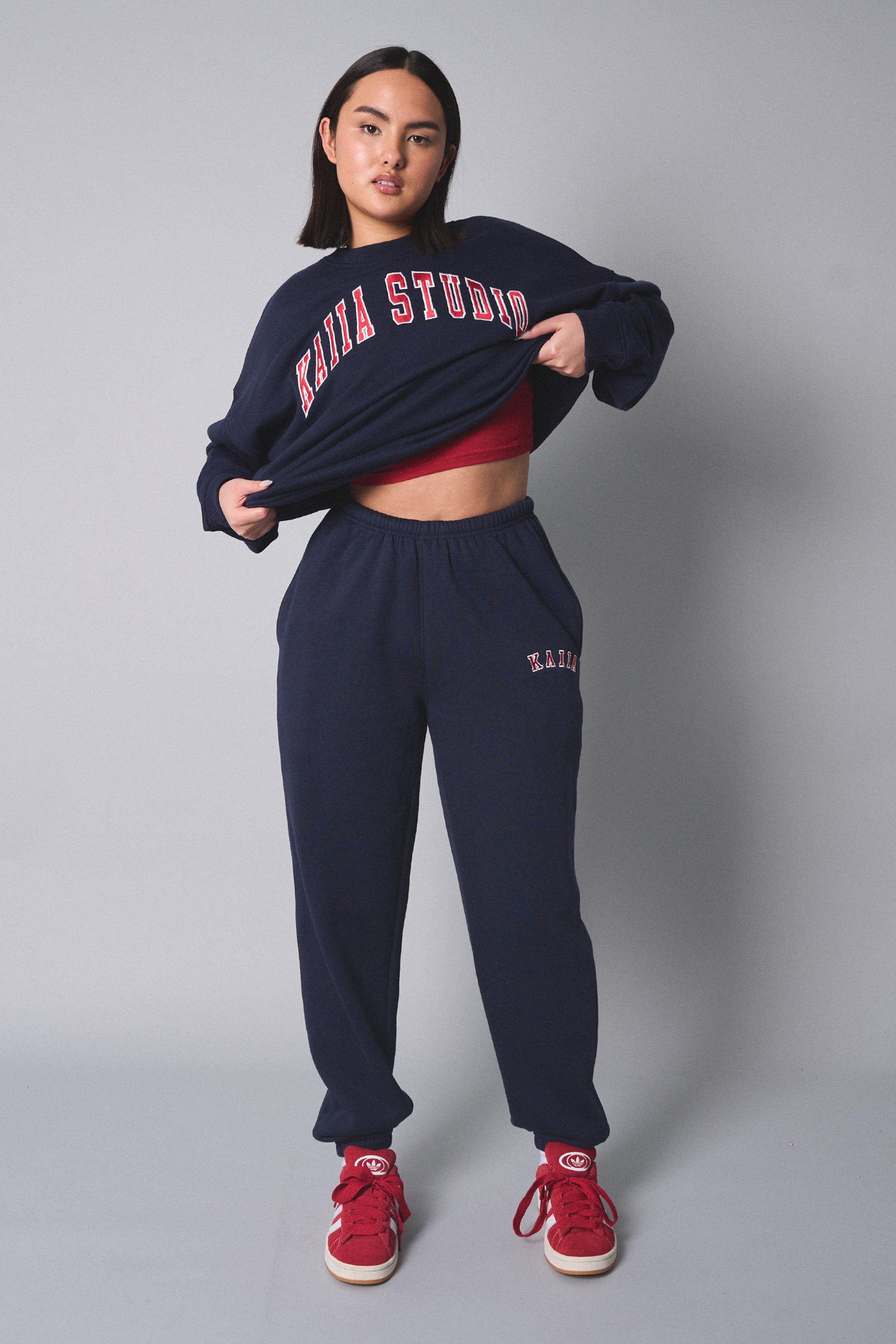 Kaiia Studio Oversized Sweatshirt Navy With Red