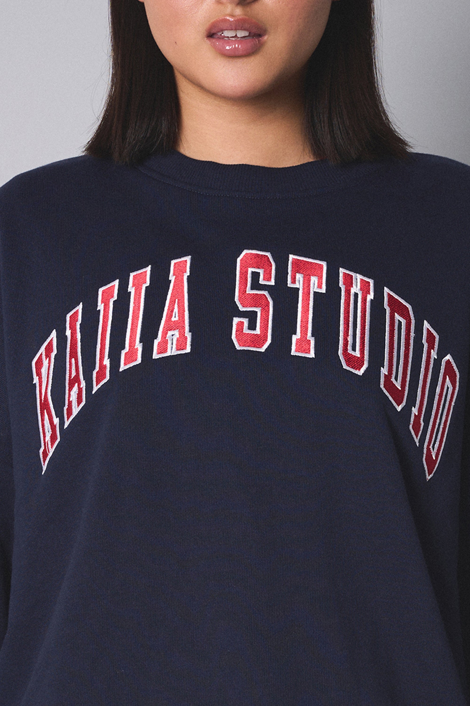 Kaiia Studio Oversized Sweatshirt Navy With Red