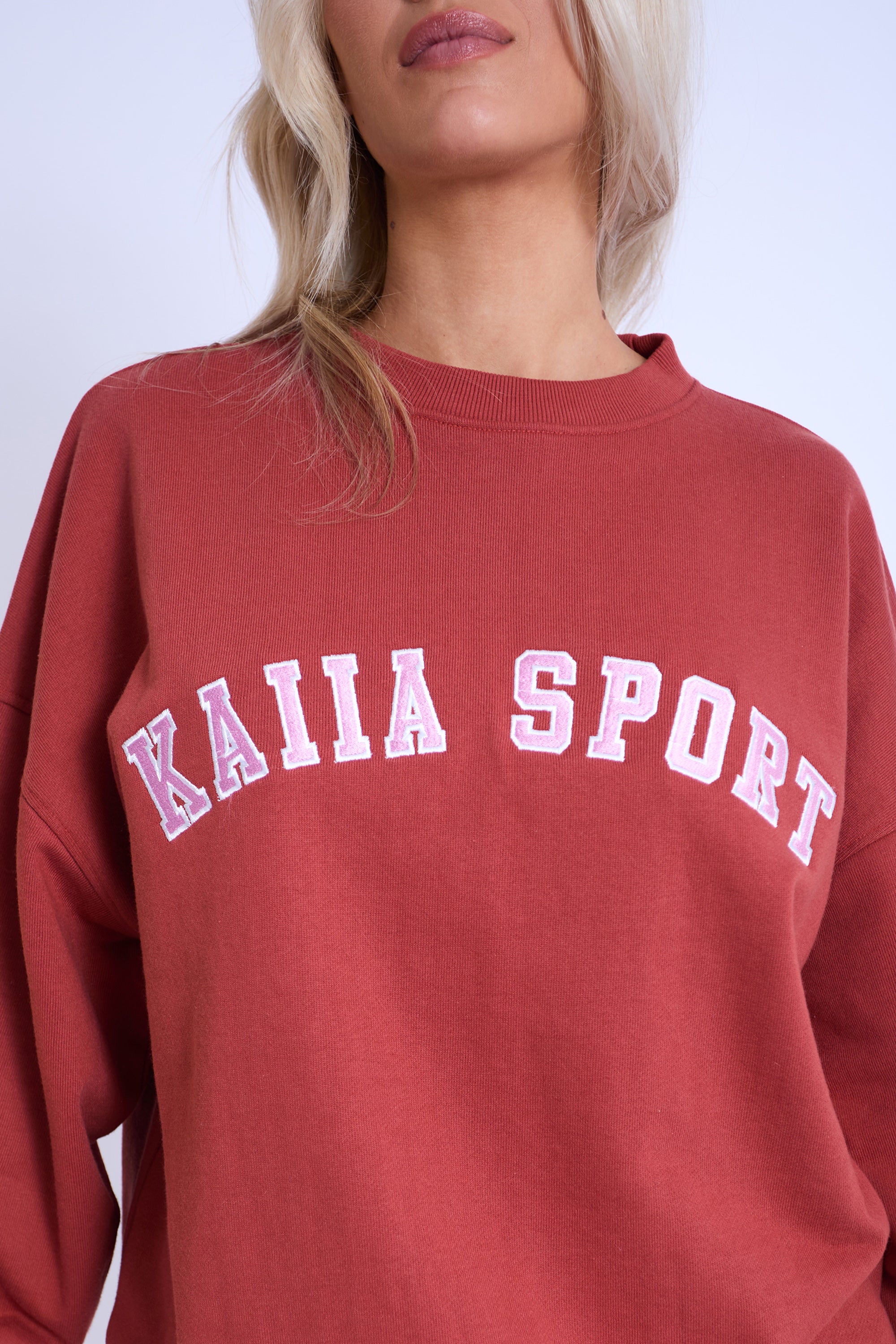 Kaiia Sport Oversized Sweatshirt Rust & Pink