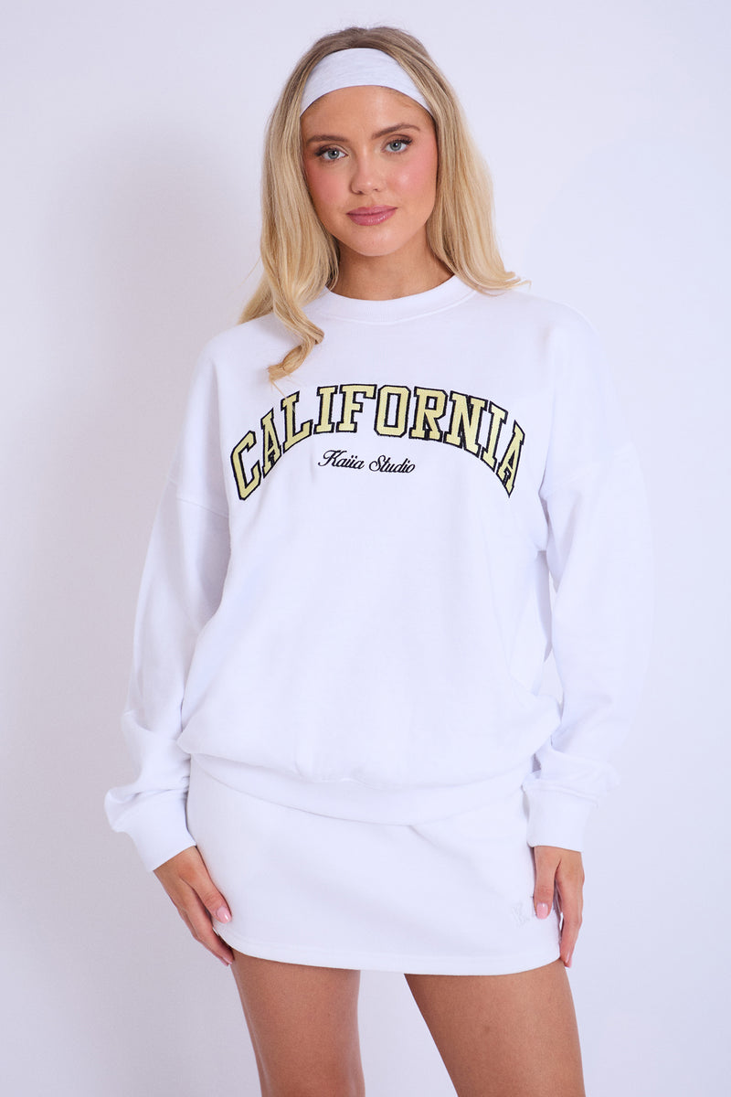 Kaiia California Oversized Sweatshirt White