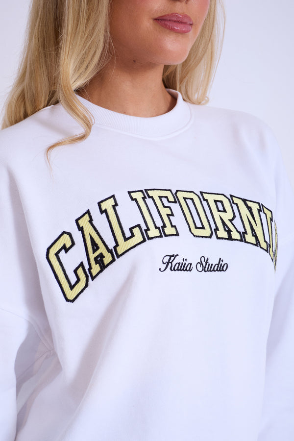 Kaiia California Oversized Sweatshirt White