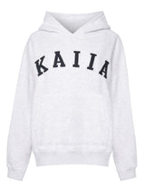 Kaiia Slogan Oversized Hoodie In Grey Marl