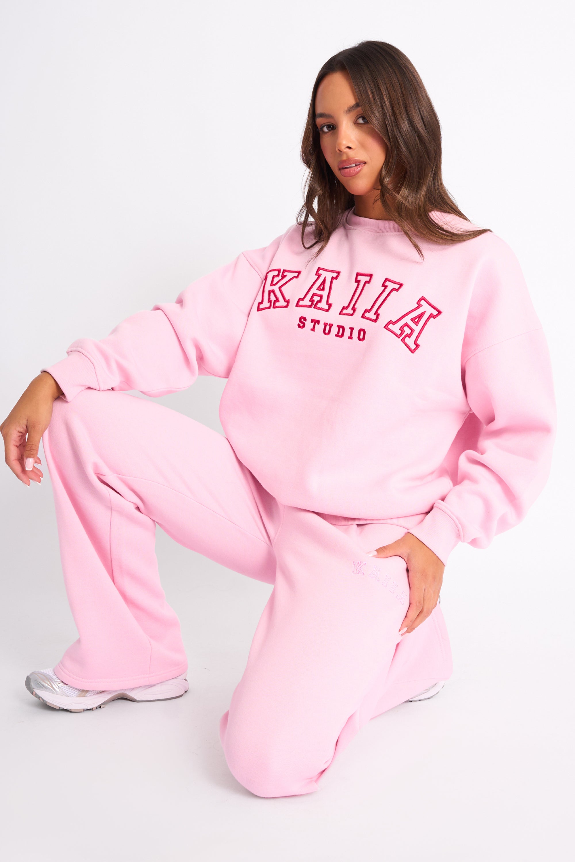 Kaiia Sport Oversized Sweatshirt Pink & Red