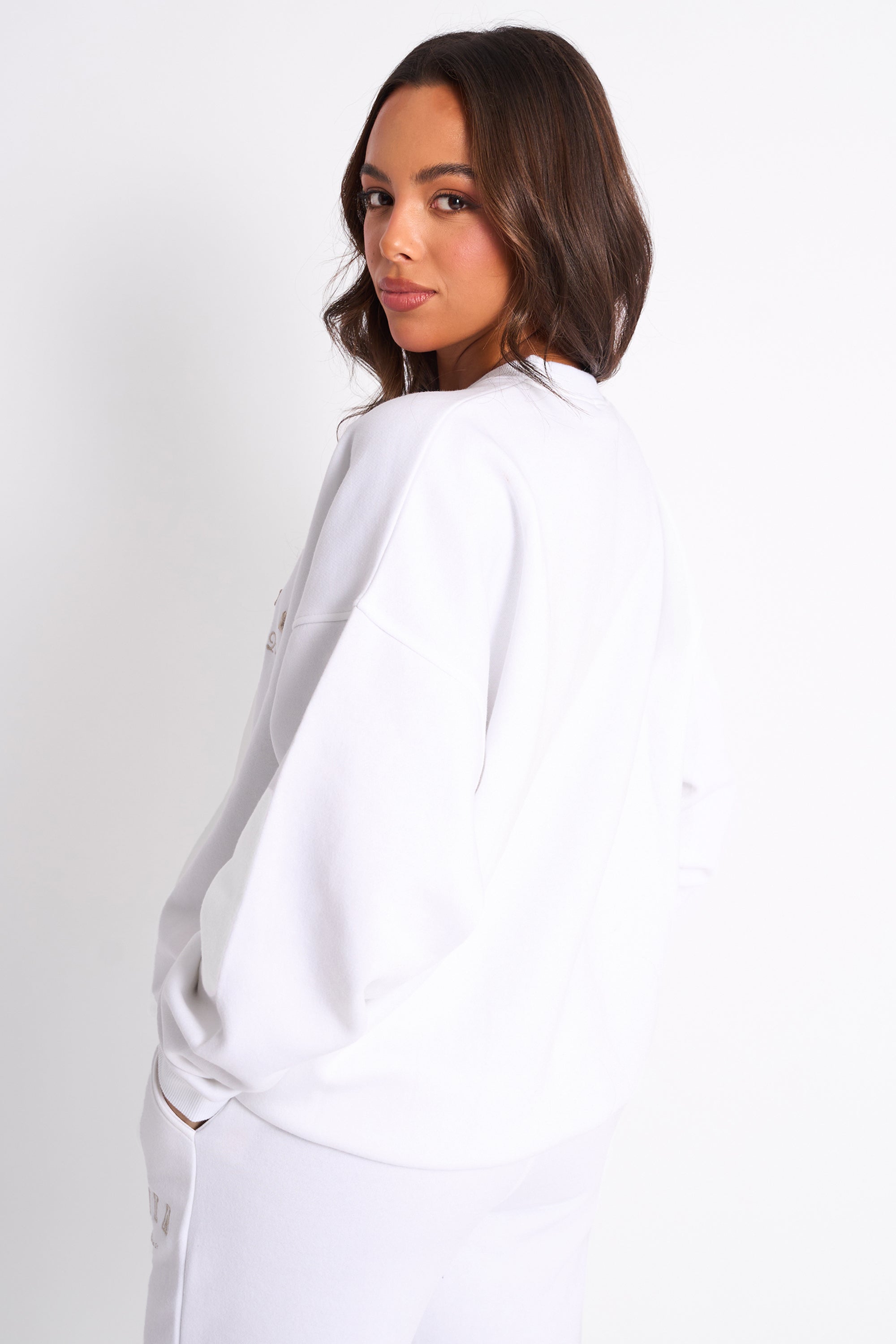 Kaiia Sport Oversized Sweatshirt White & Sand