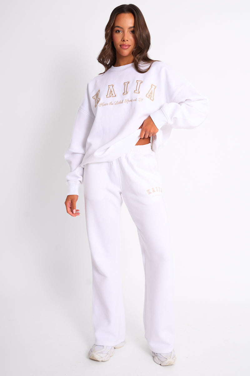 Kaiia Sport Oversized Sweatshirt White & Sand