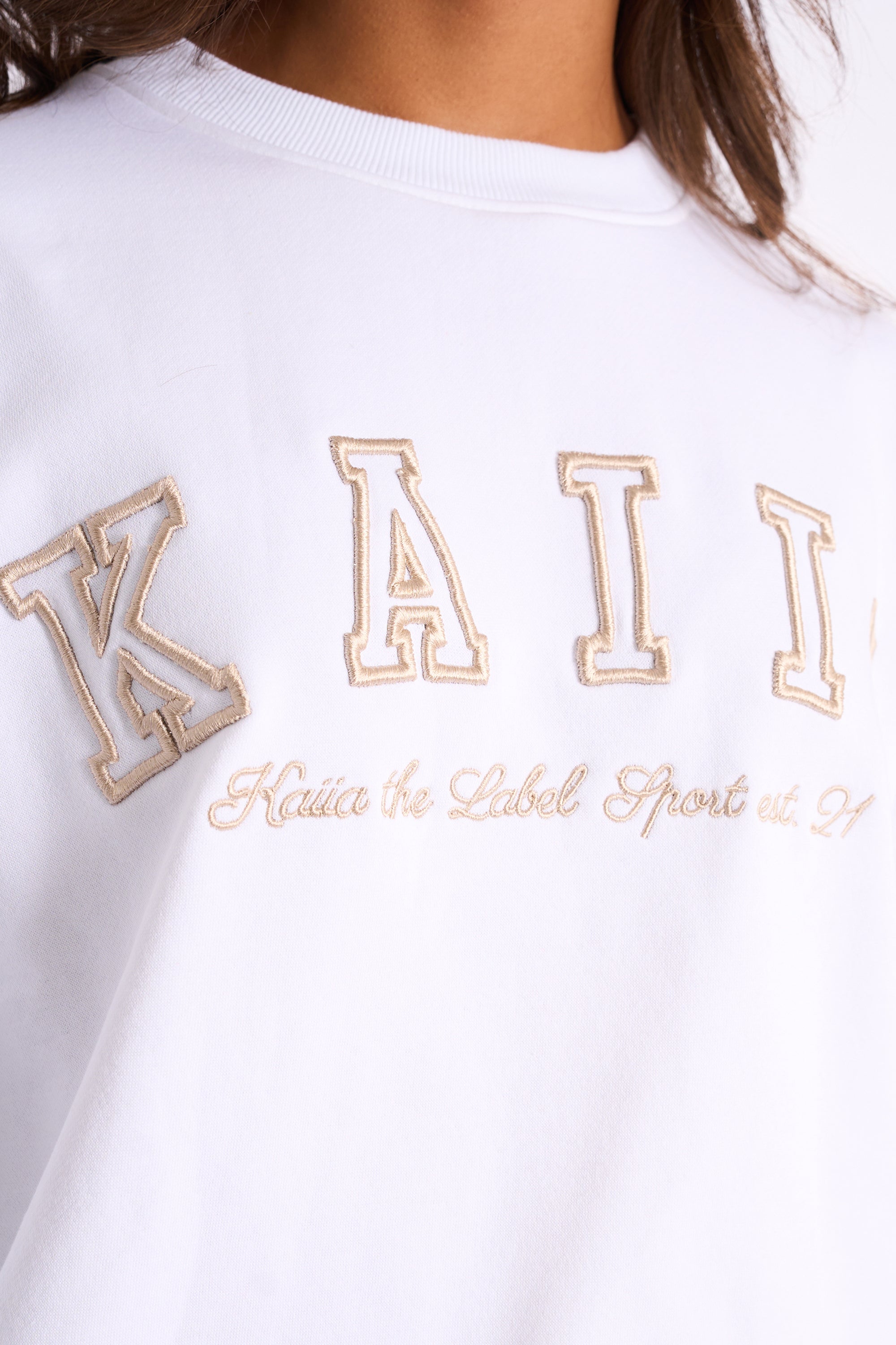 Kaiia Sport Oversized Sweatshirt White & Sand