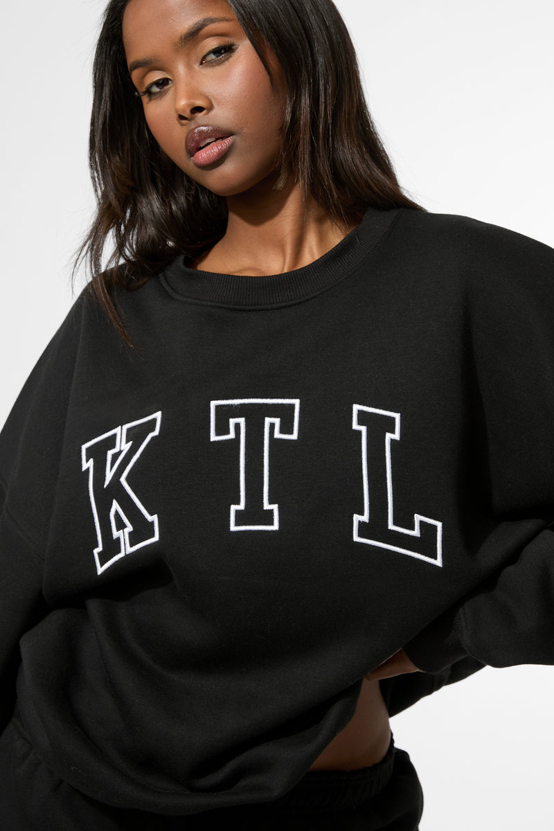 Kaiia KTL Logo Oversized Sweatshirt Black