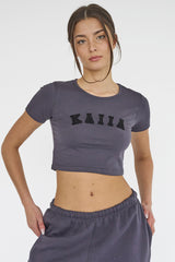 Kaiia Baby Tee Dark Grey