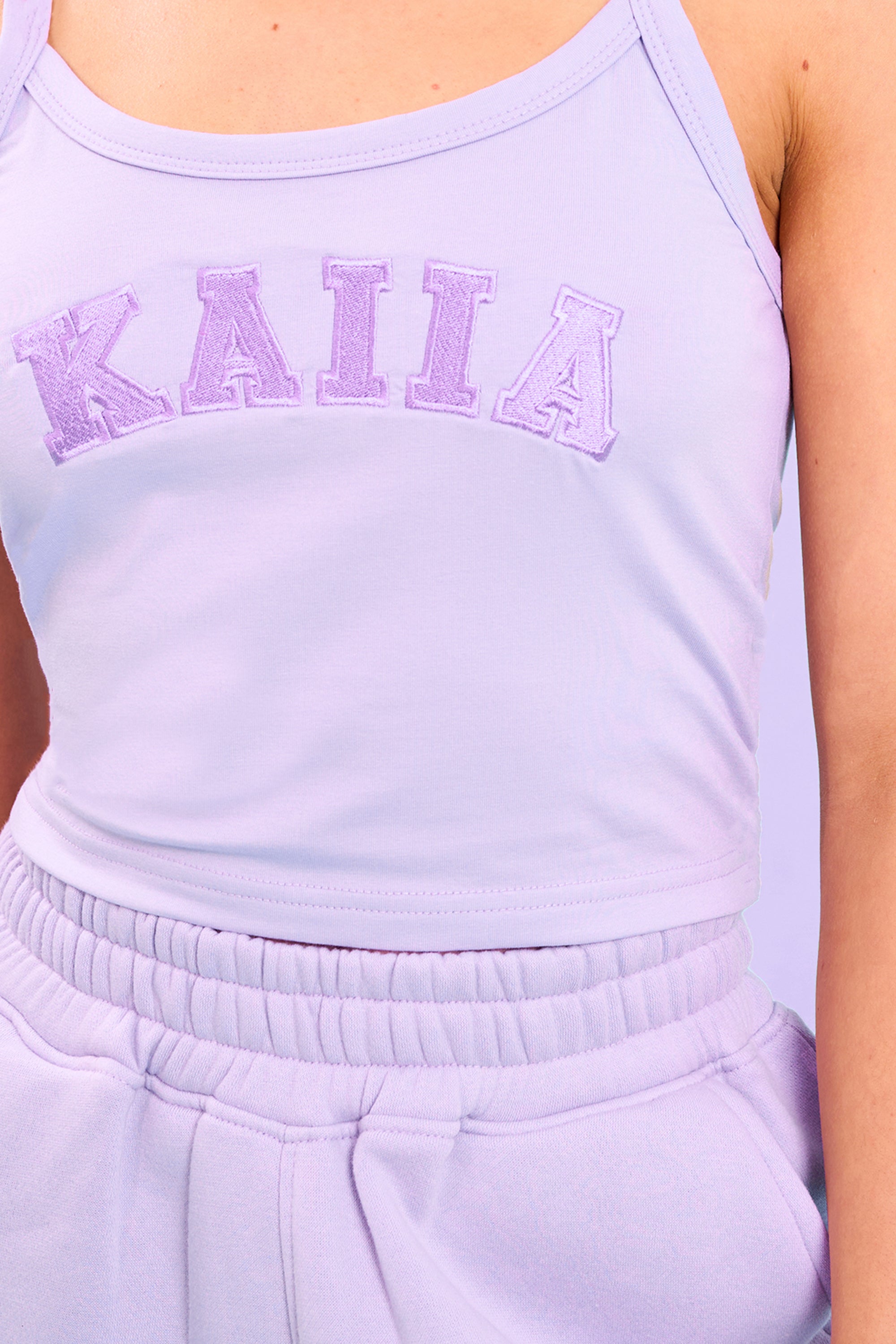 Kaiia Logo Cami Vest Top Lilac