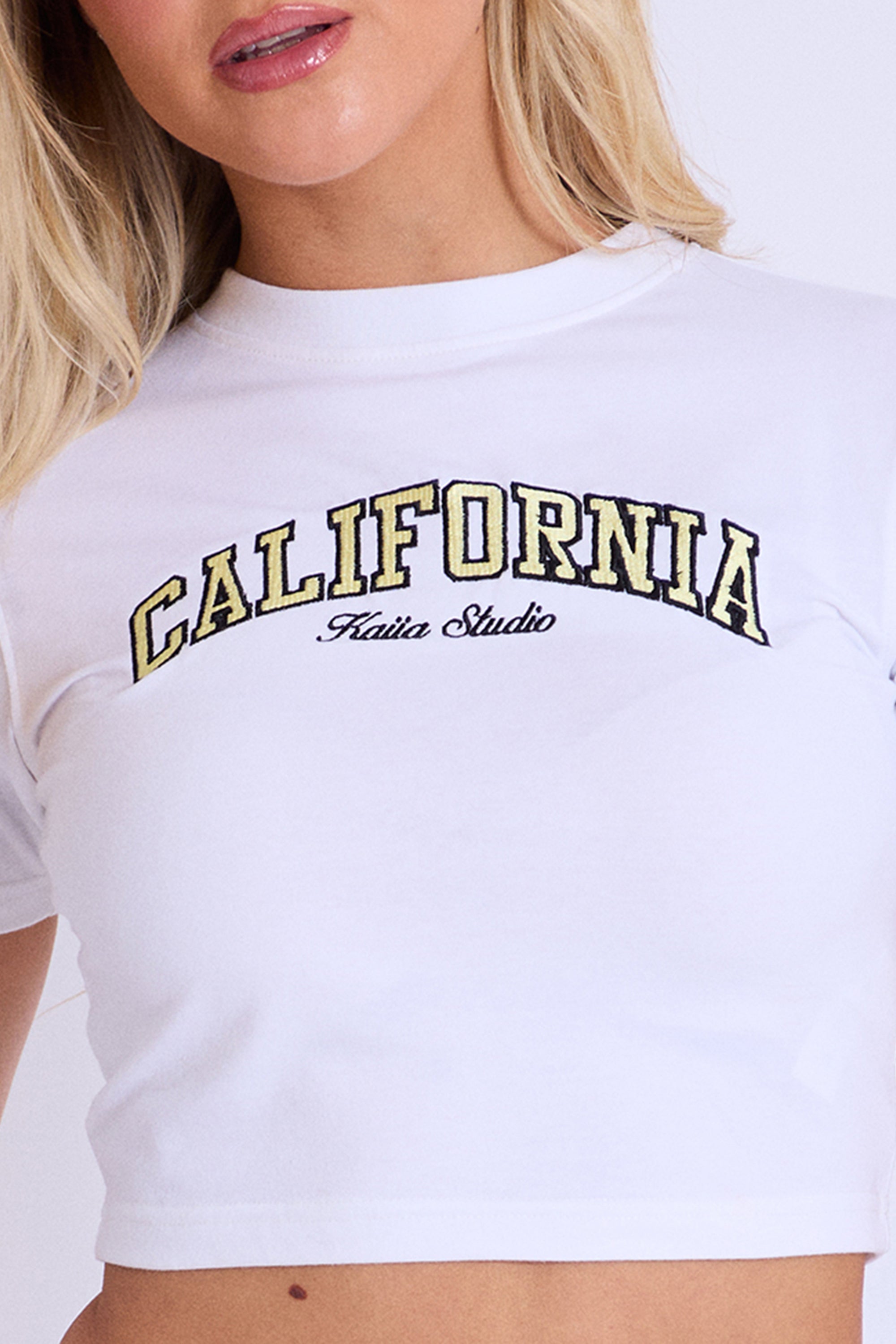 Kaiia California Baby Tee White