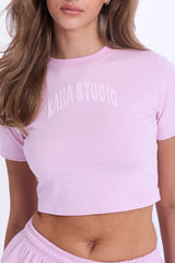 Kaiia Studio Bubble Logo Baby Tee Lavender