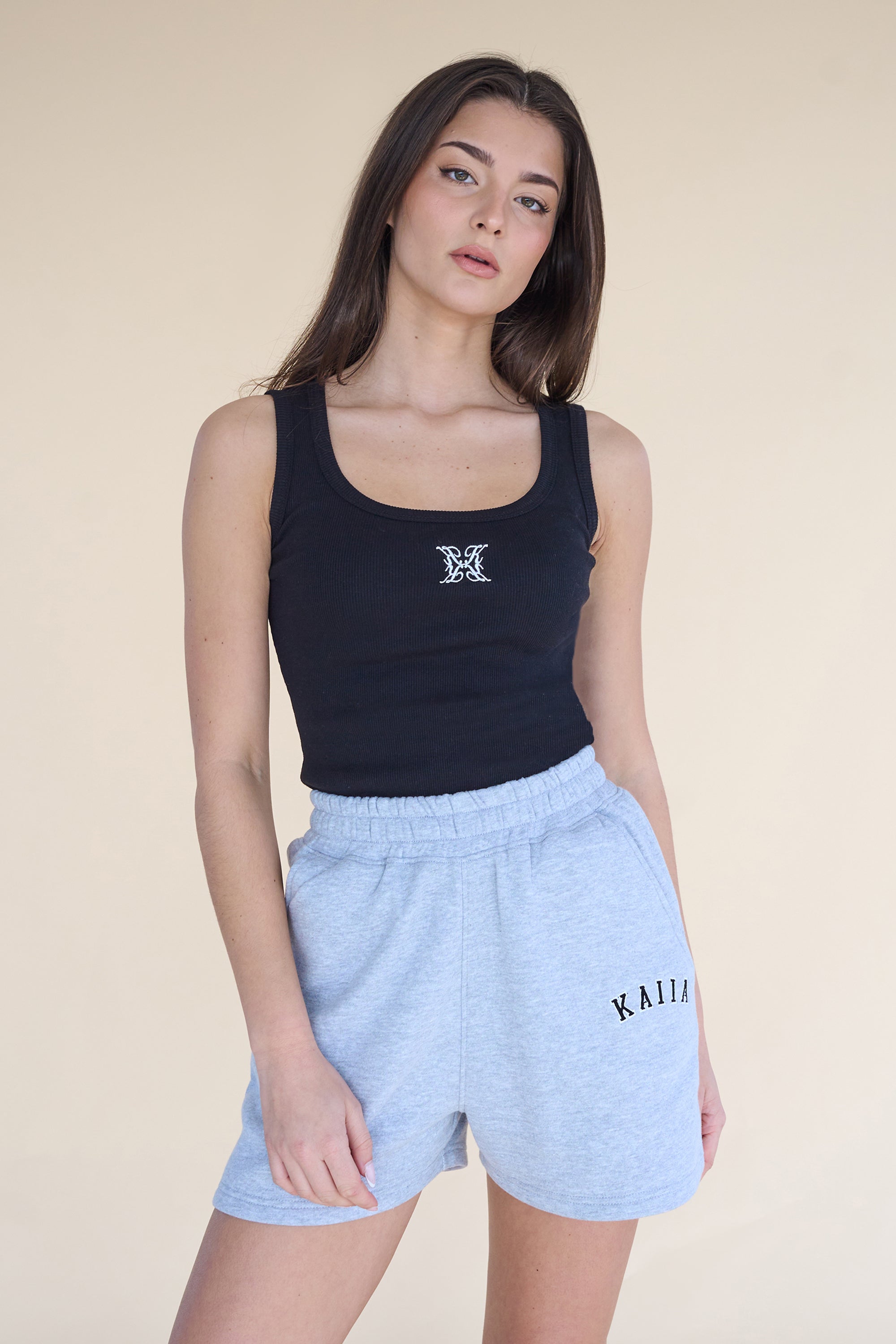 Kaiia Logo Vest Top Black