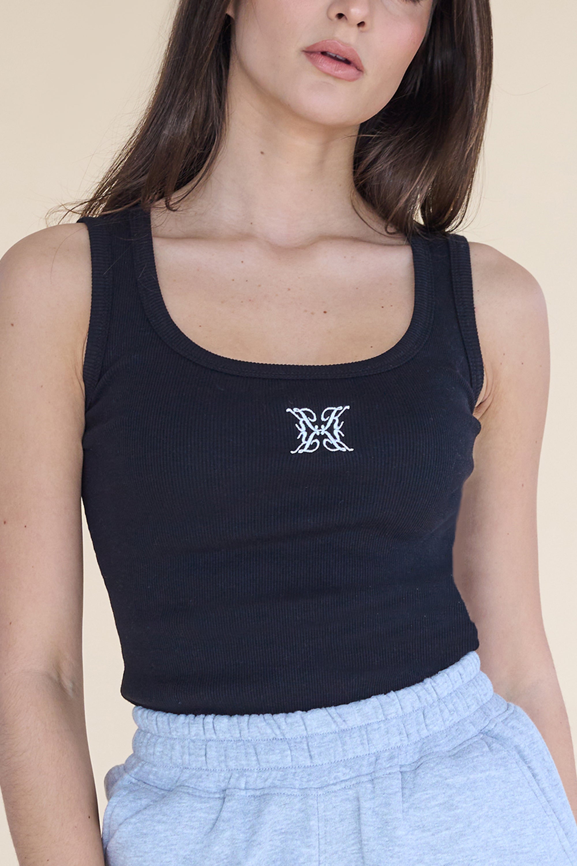 Kaiia Logo Vest Top Black