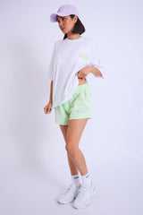 Kaiia Studio Bubble Logo Oversized T-shirt White & Lime