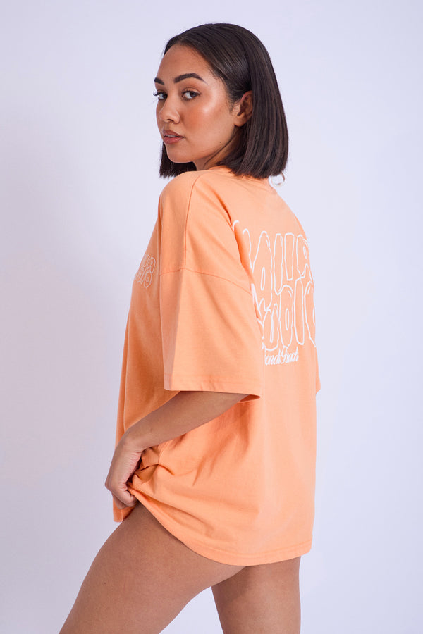 Kaiia Studio Bubble Logo Oversized T-shirt Light Orange