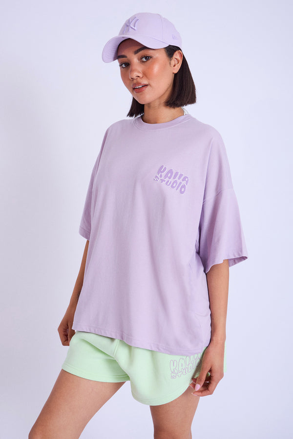 Kaiia Studio Bubble Logo Oversized T-shirt Lilac
