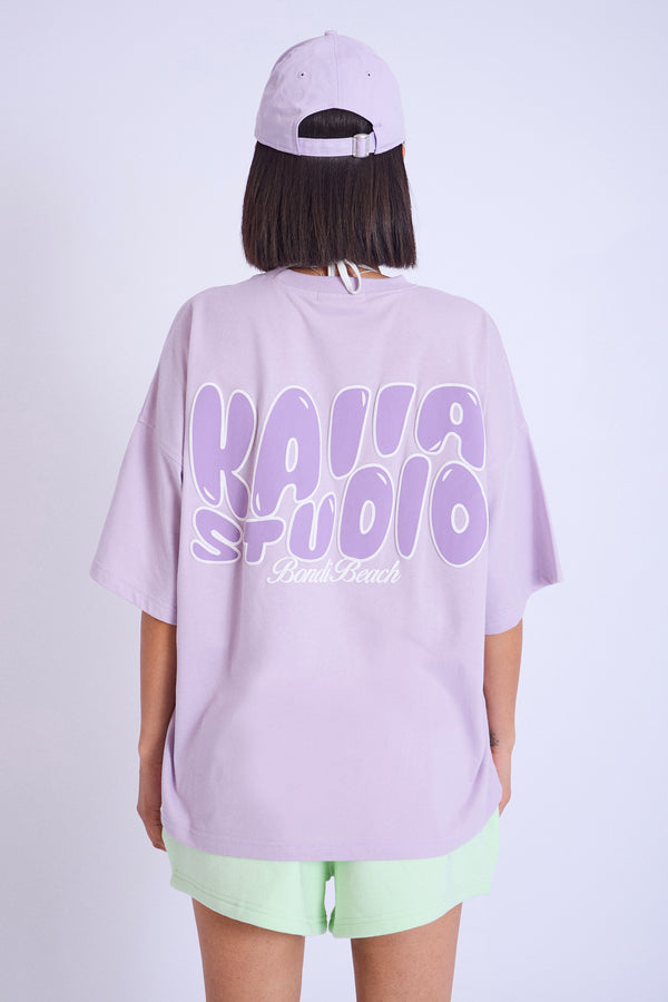 Kaiia Studio Bubble Logo Oversized T-shirt Lilac