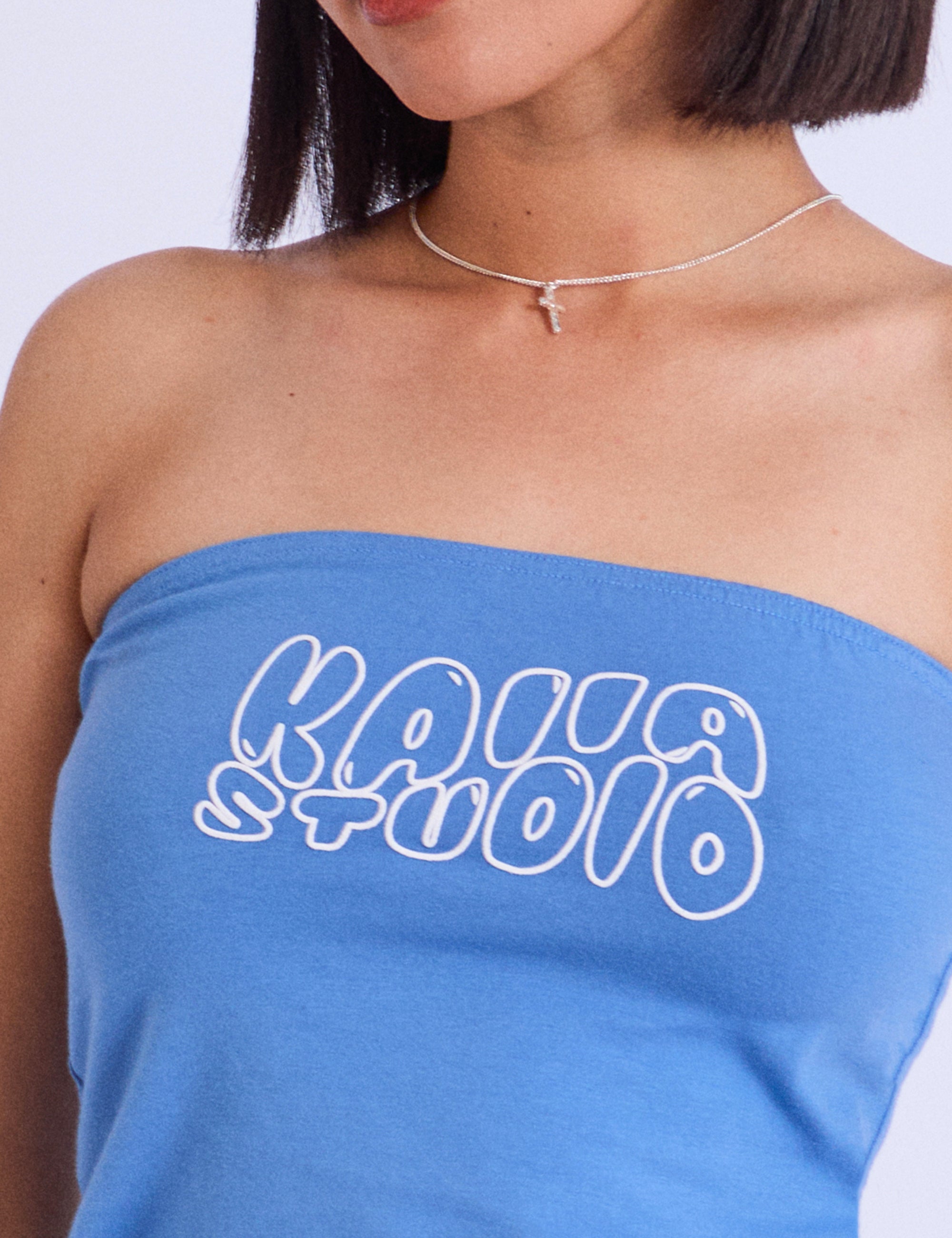 Kaiia Studio Bubble Logo Bandeau Top Blue