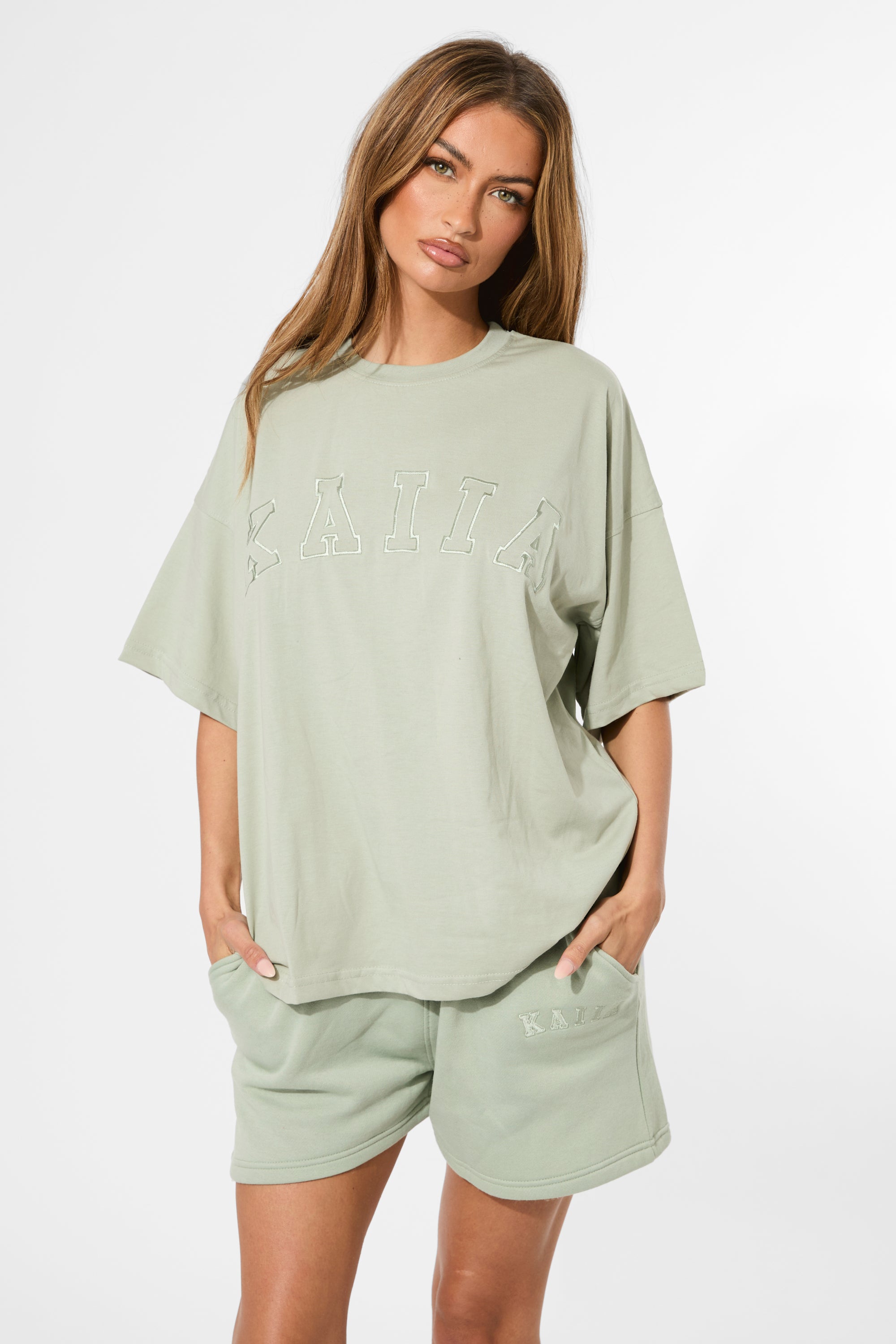 Kaiia Oversized T-shirt Sage Green