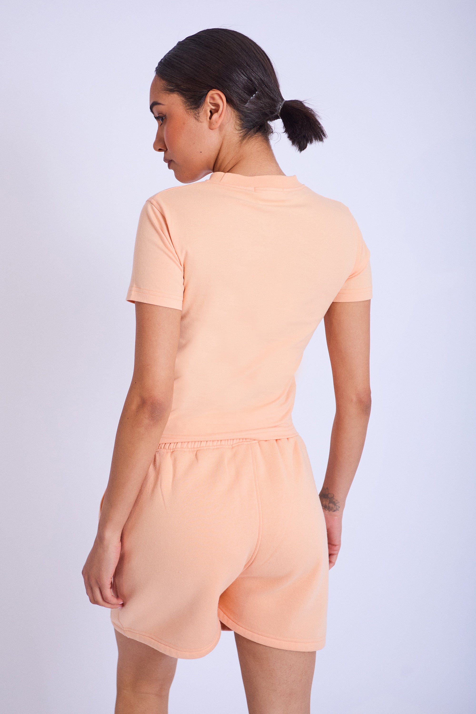 Kaiia Studio Longline Baby Tee Peach