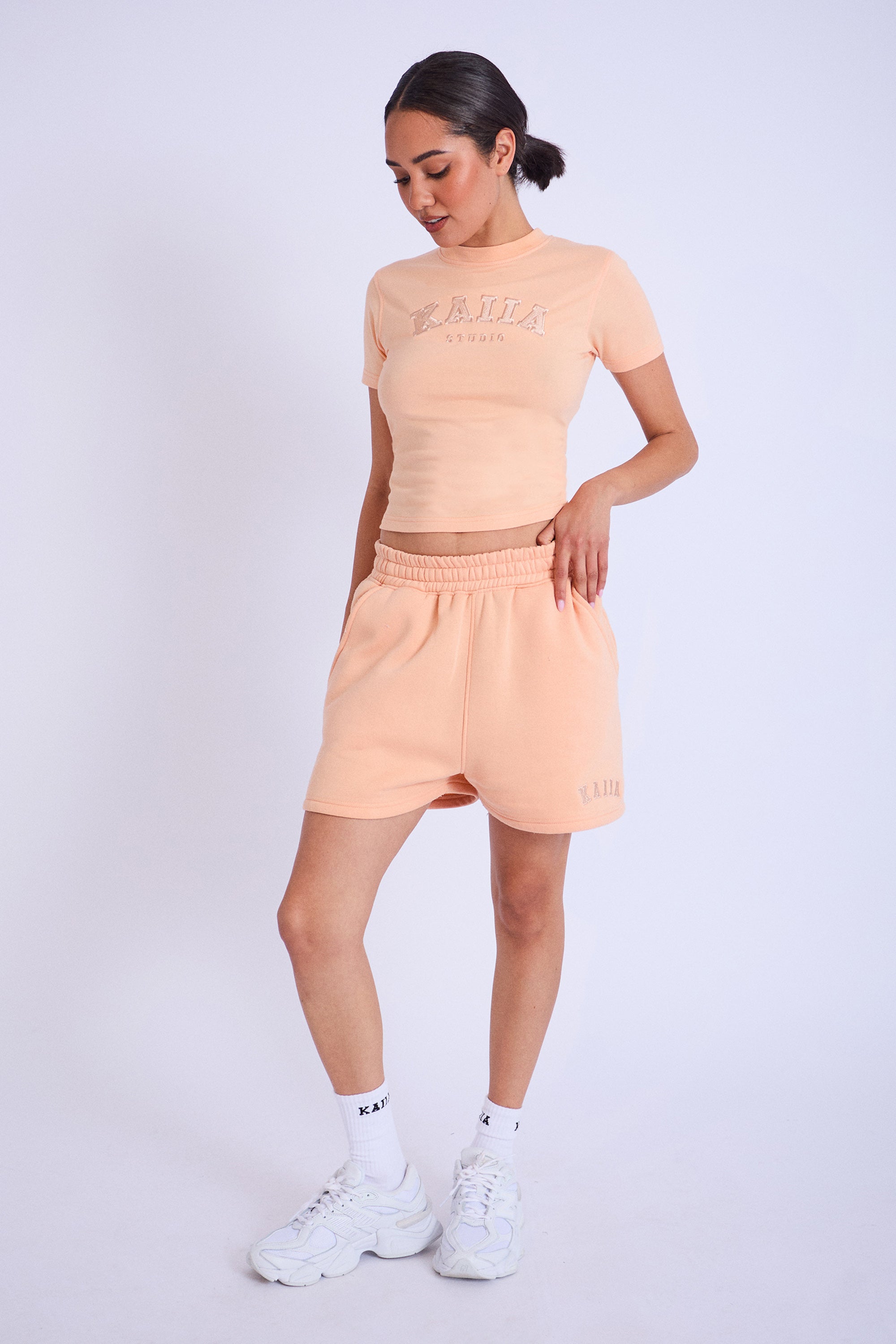 Kaiia Studio Longline Baby Tee Peach