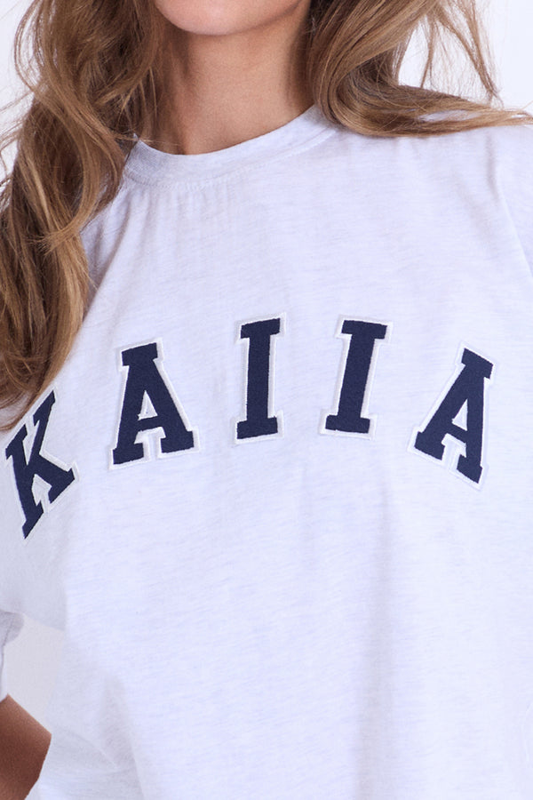 Kaiia Oversized T-shirt Grey Marl & Navy