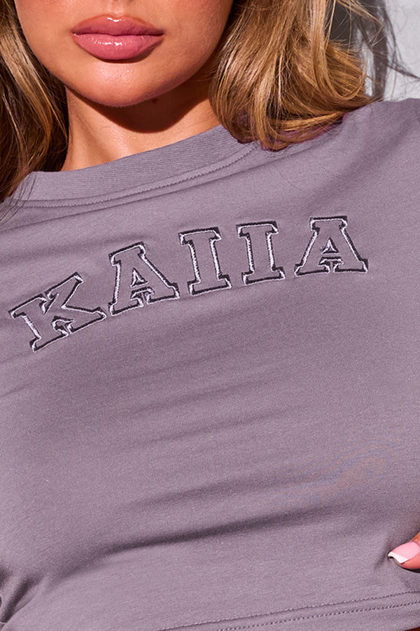 Kaiia Logo Baby Tee Mauve