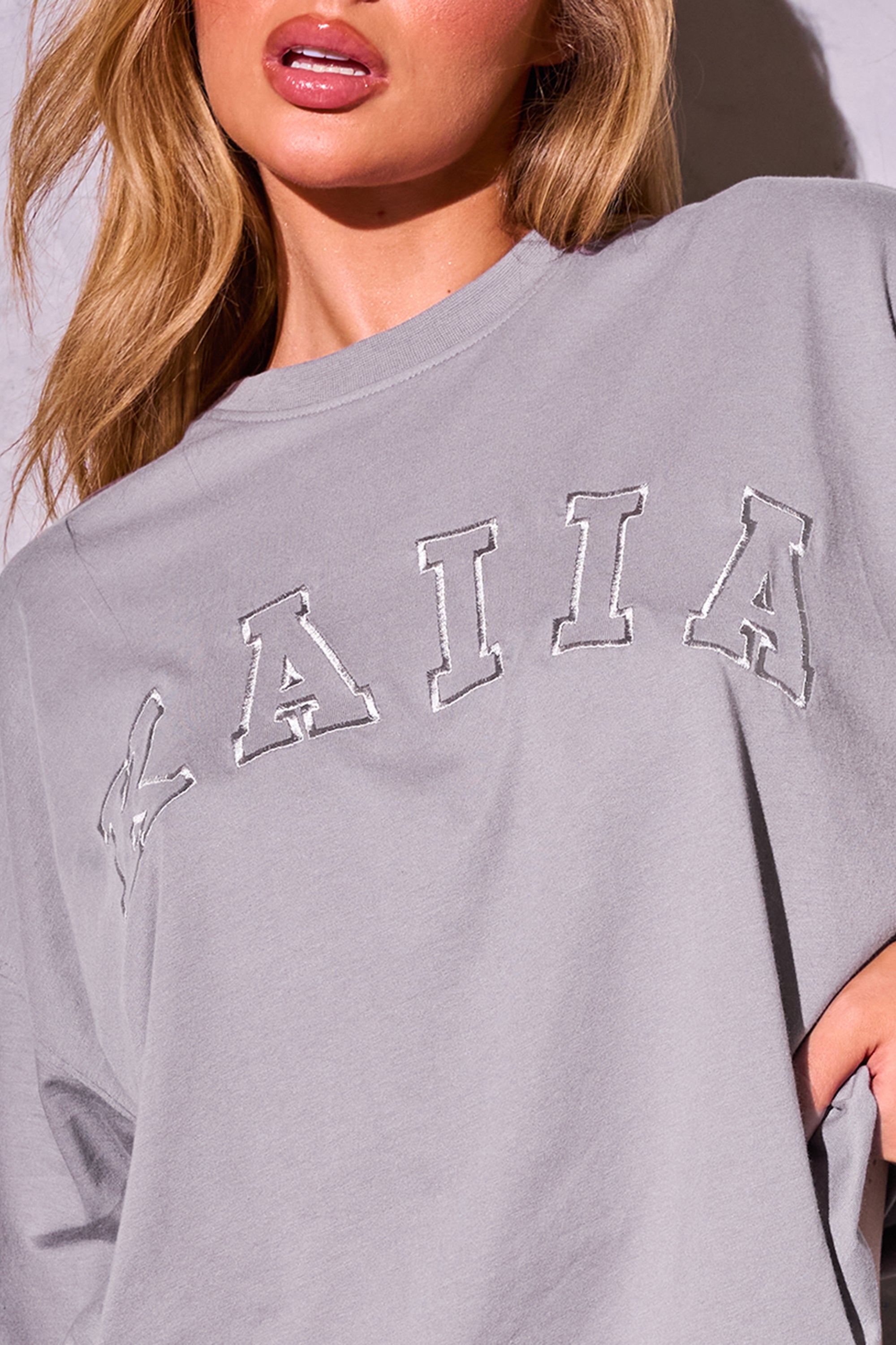 Kaiia Oversized T-Shirt Dove Grey