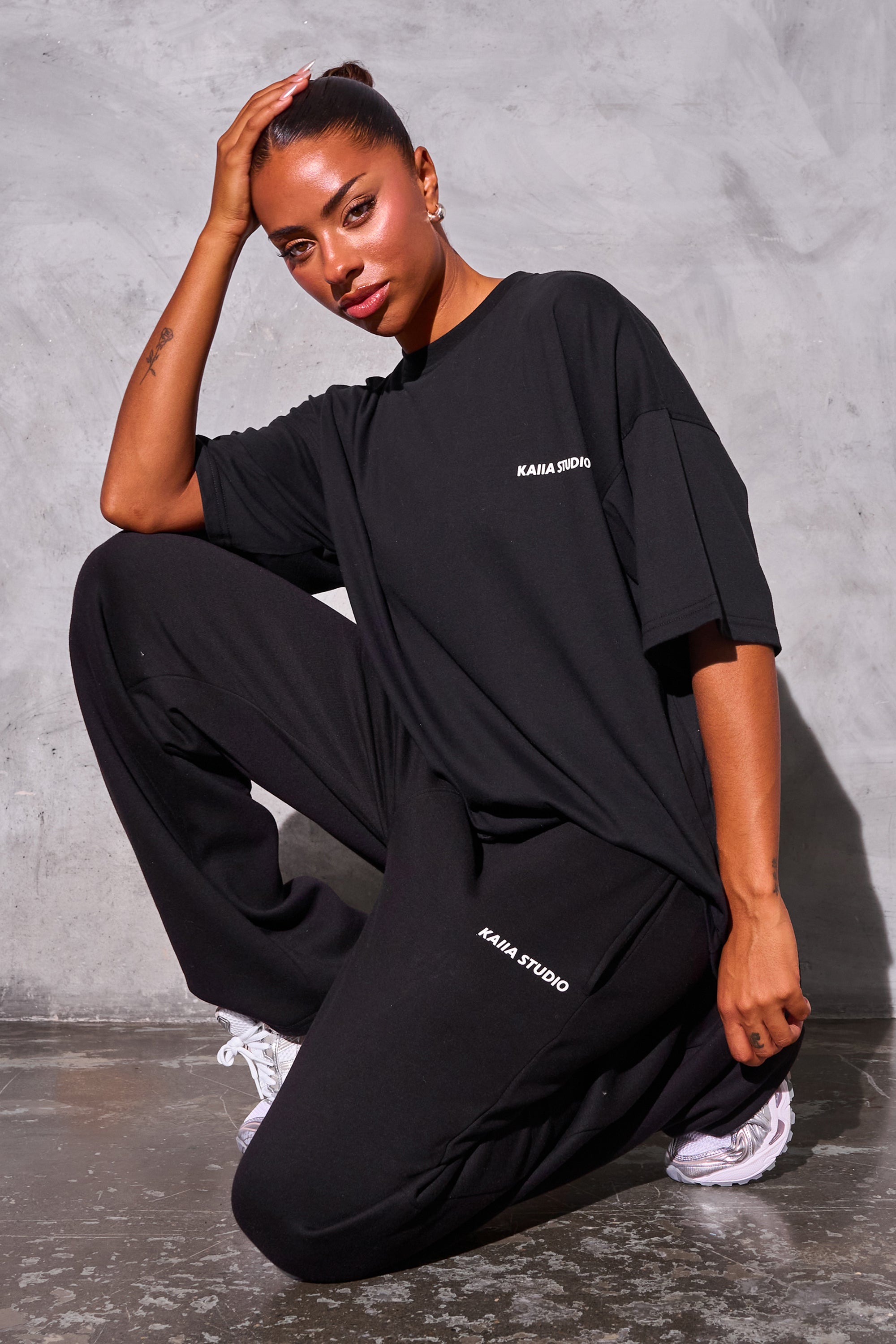 Kaiia Studio Logo Oversized Tee Black