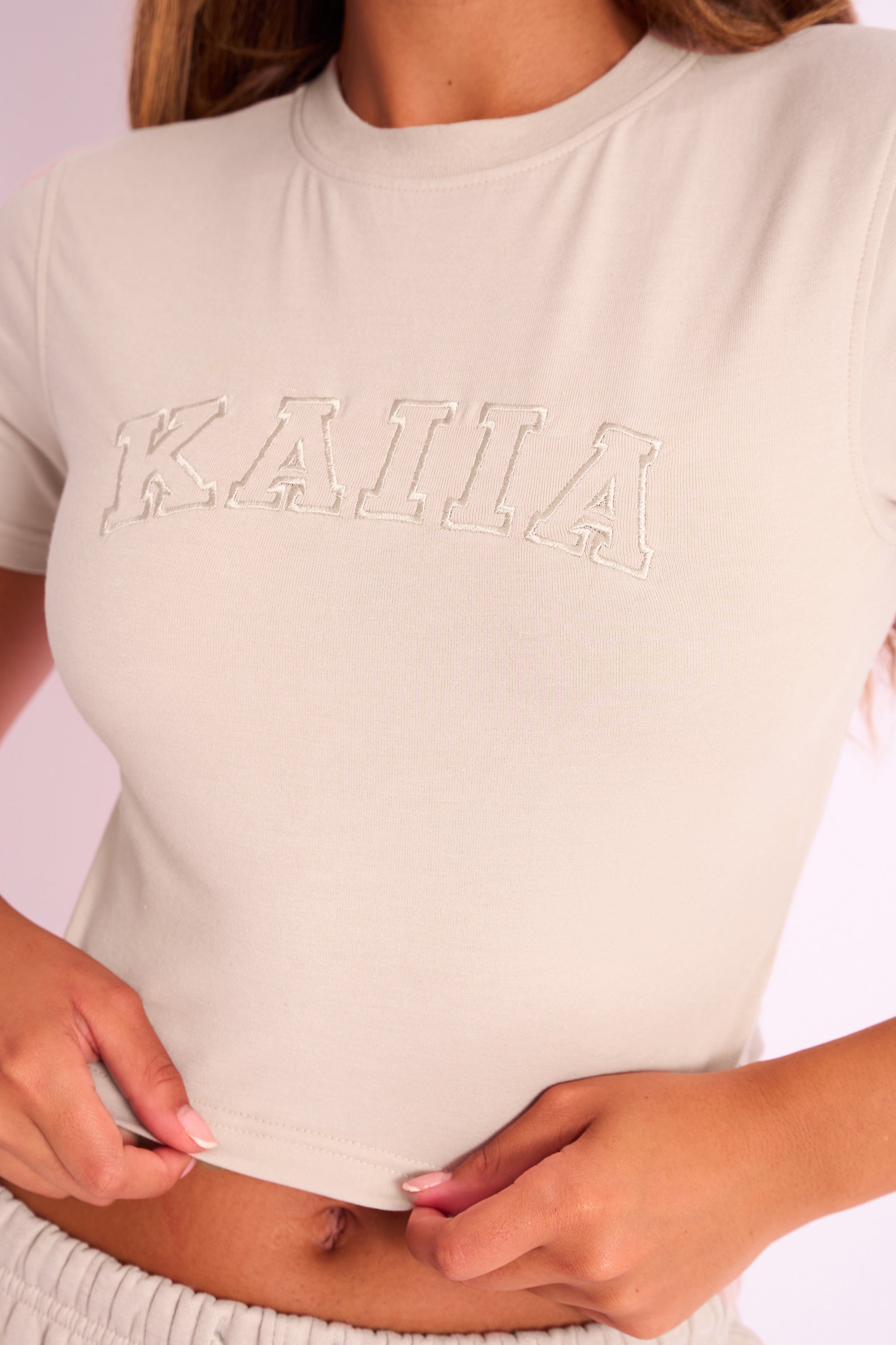 Kaiia Logo Baby Tee Sand