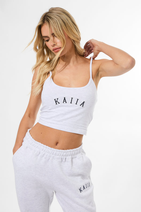 Kaiia Cami Logo Top In Grey Marl