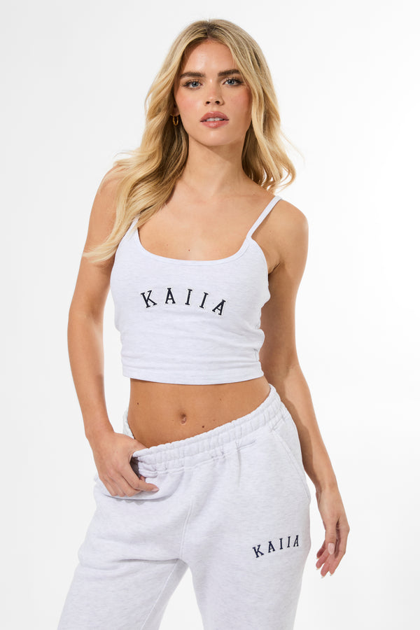 Kaiia Cami Logo Top In Grey Marl