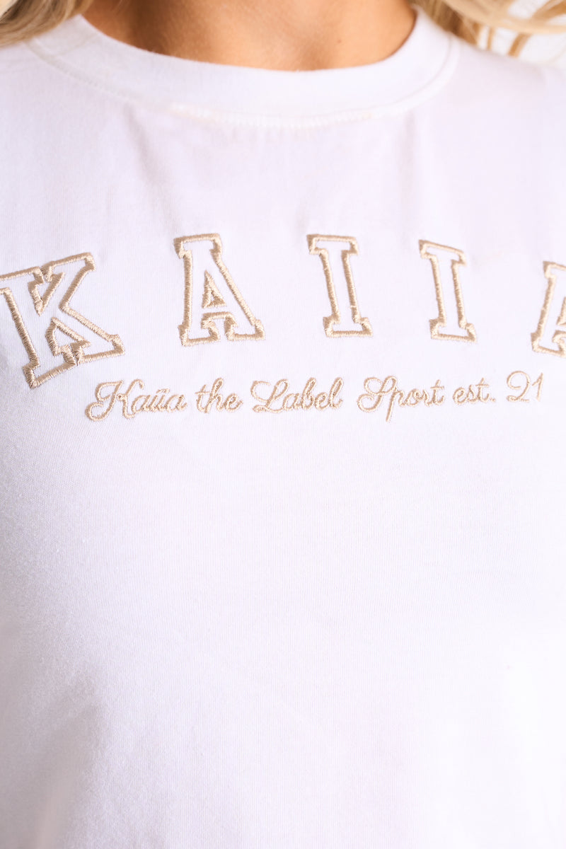 Kaiia Baby Tee White & Sand