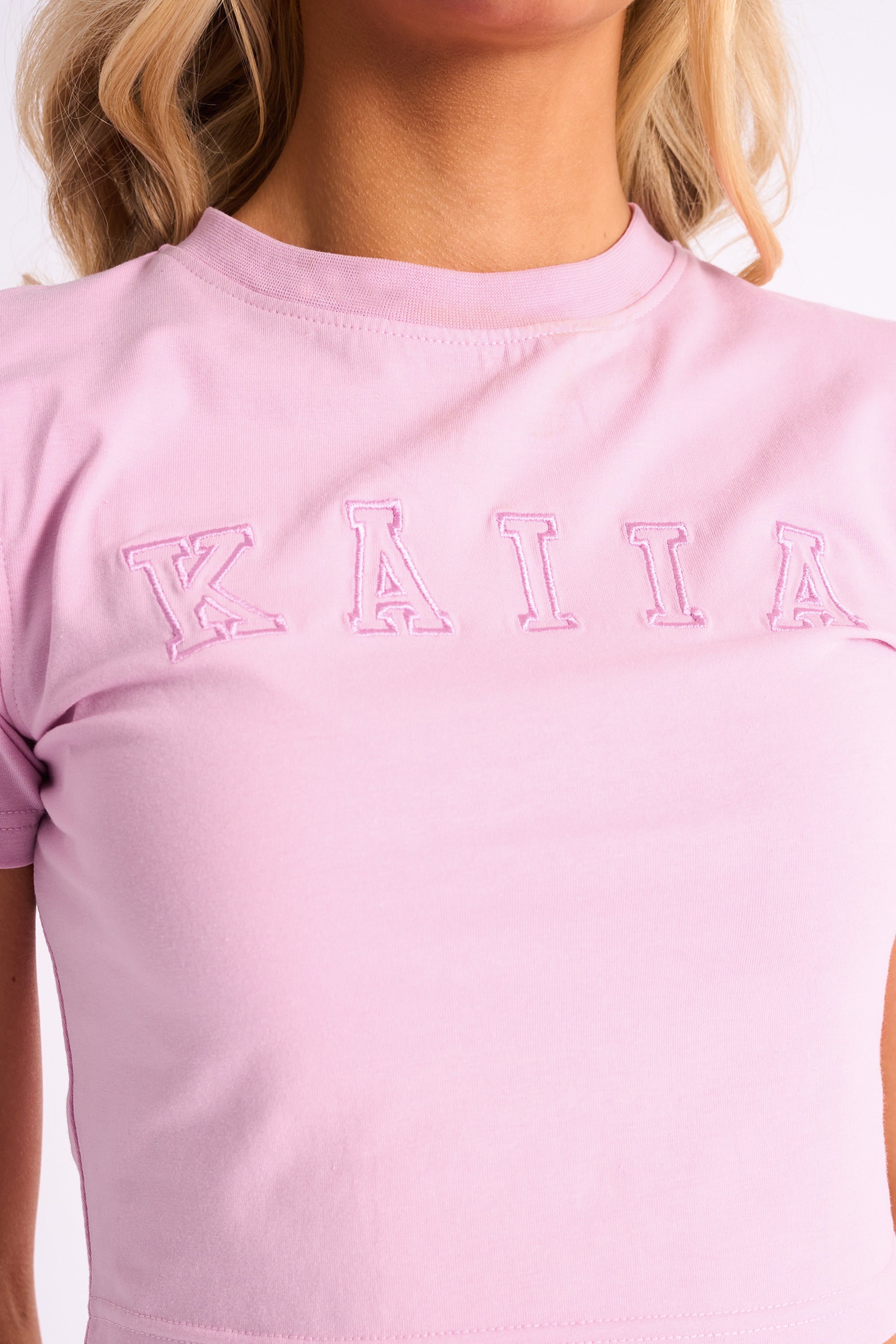 Kaiia Logo Baby Tee Candy Pink