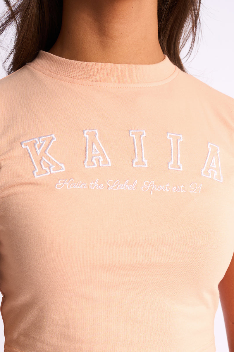 Kaiia Logo Baby Tee Apricot