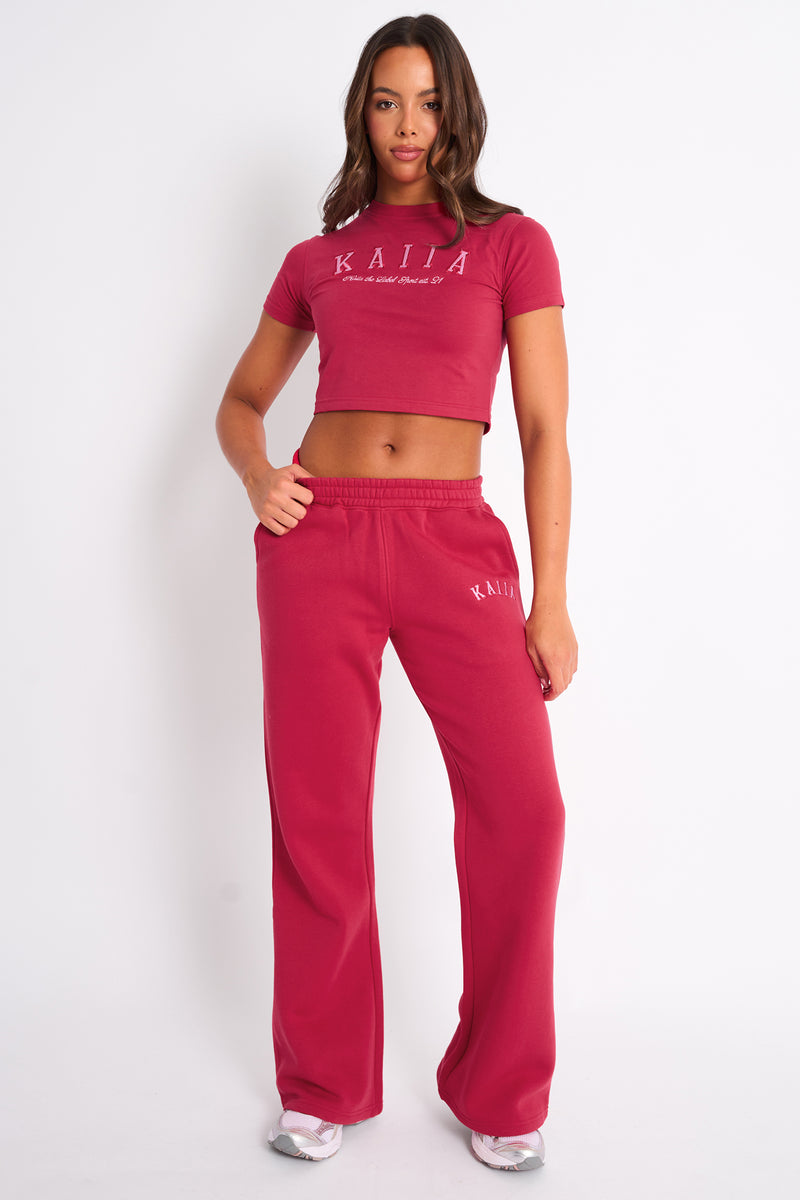 Kaiia Logo Baby Tee Cranberry & Pink