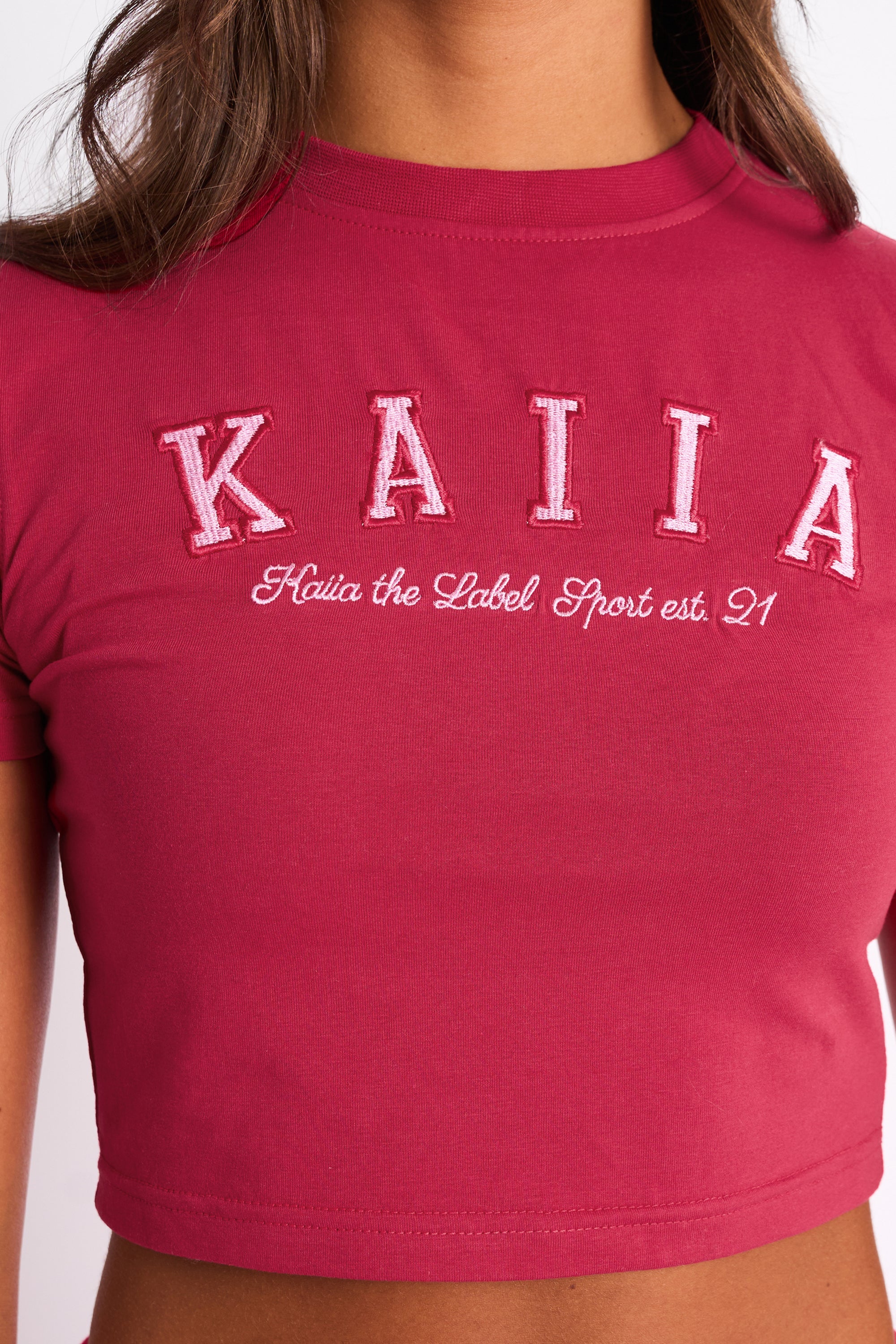 Kaiia Logo Baby Tee Cranberry & Pink