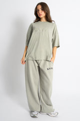 Kaiia Logo Oversized T-Shirt Pebble