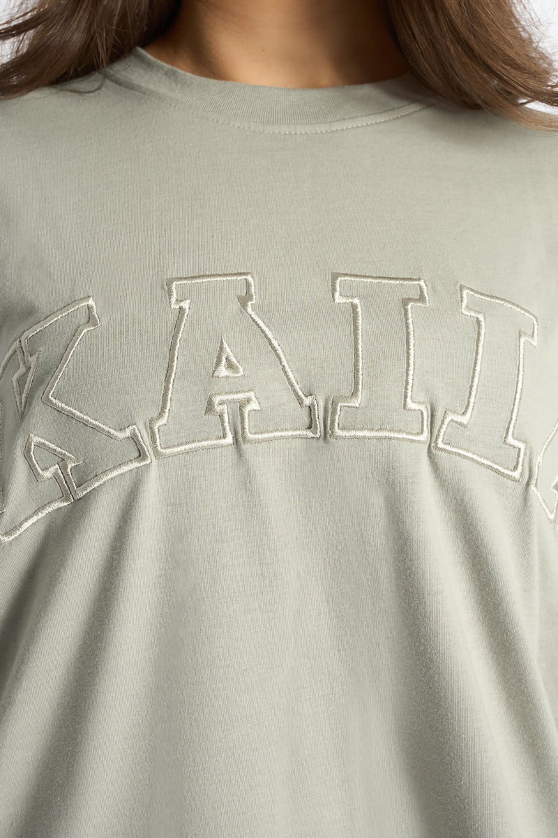 Kaiia Logo Oversized T-Shirt Pebble