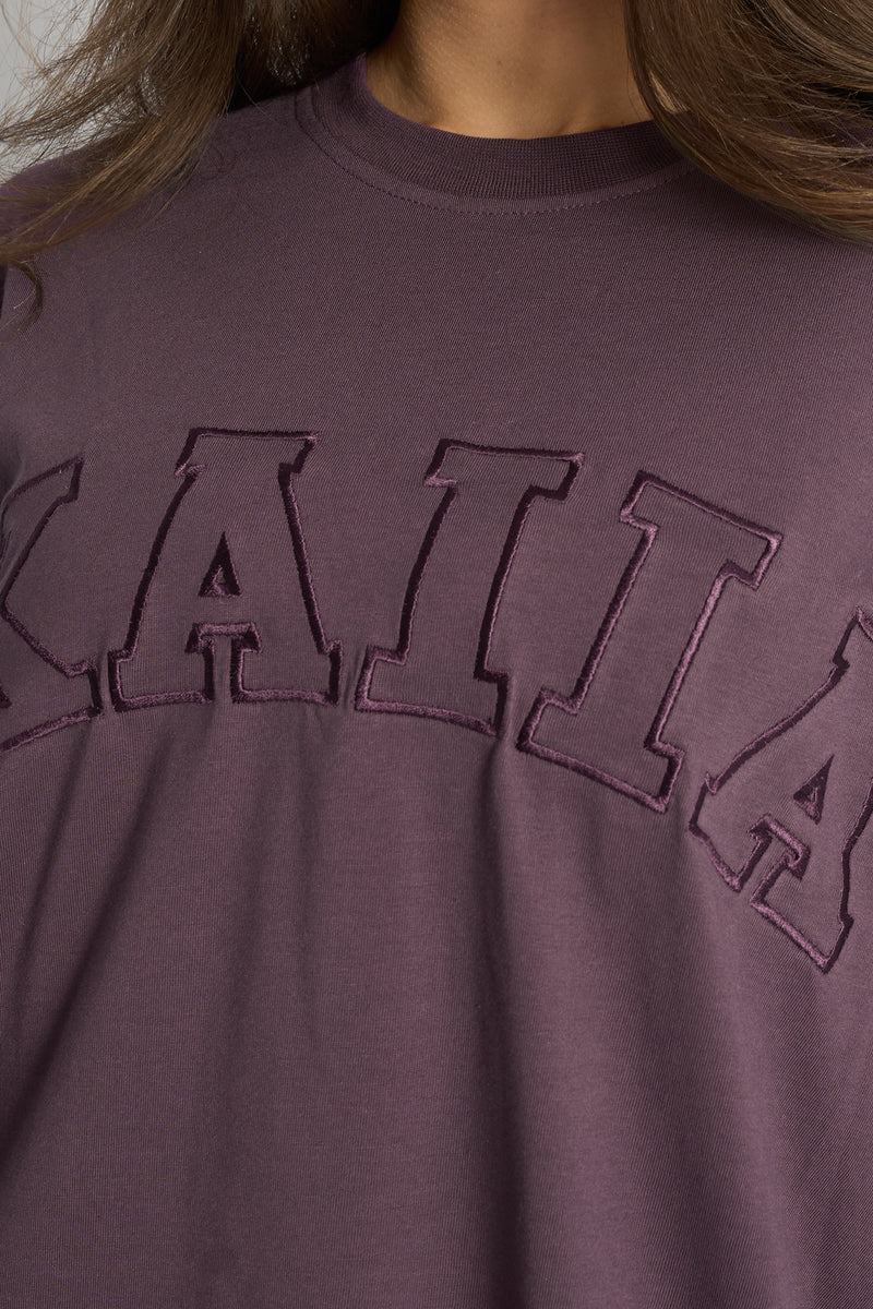 Kaiia Logo Oversized T-Shirt Deep Purple