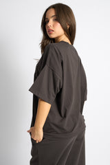 Kaiia Logo Oversized T-Shirt Chocolate