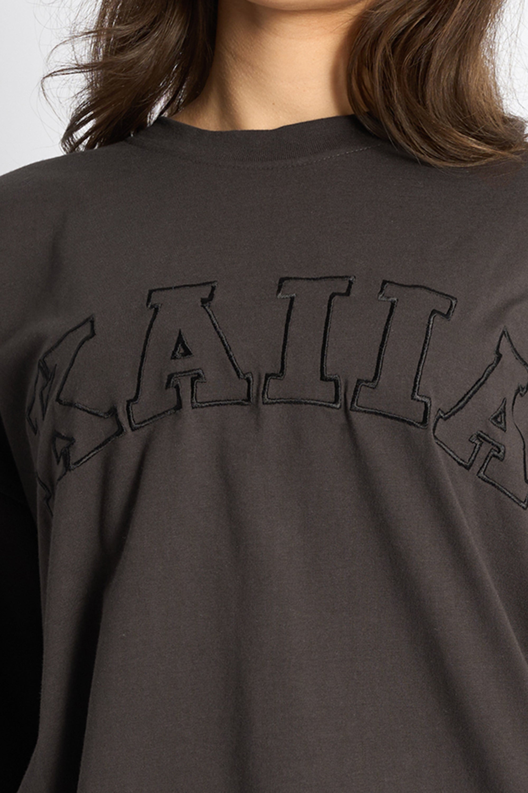 Kaiia Logo Oversized T-Shirt Chocolate