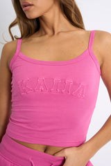 Kaiia Embroidered Cami Top Bubblegum