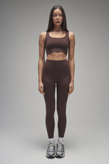 Kaiia Sculpt Square Neck Crop Top Chocolate